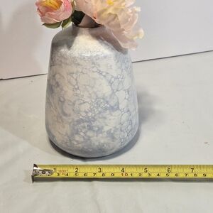 Marbled Ceramic Accent Vase in Light Blue
